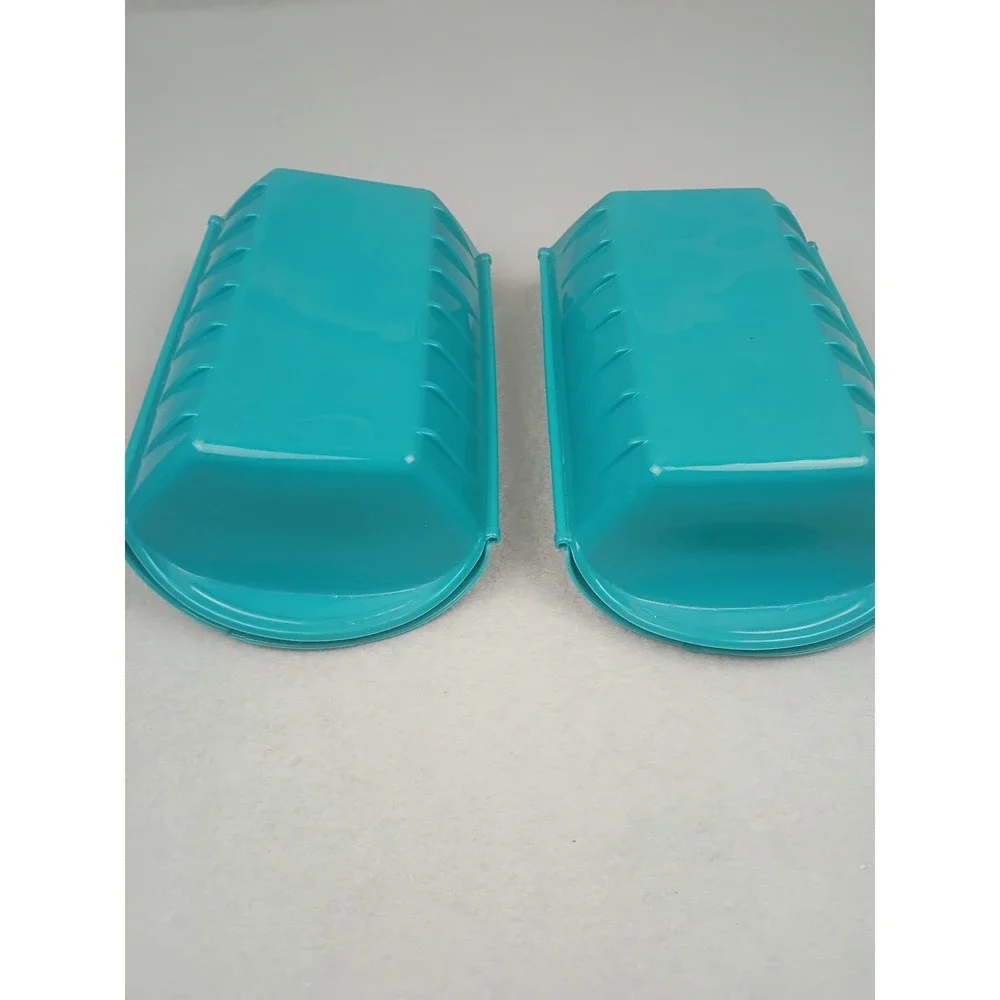 Kitchen HQ Microwave Steamer Set of 2 Teal Blue Winged Lid Steaming Trays